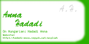 anna hadadi business card